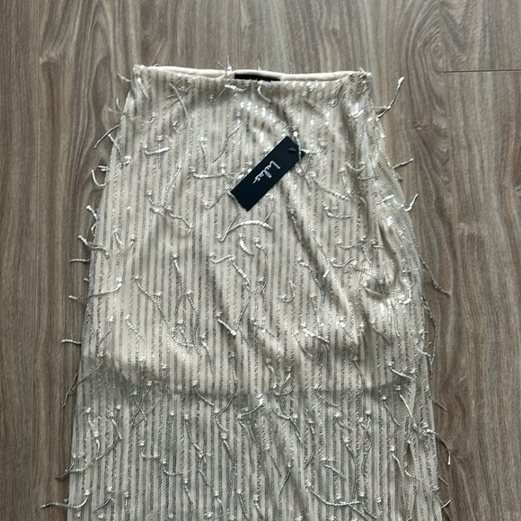 NWT Lulus Mesh Sequin Two Piece Midi Dress - Picture 4 of 6